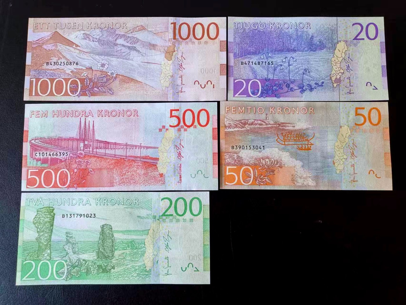 【Blue Auction】✨世界纸币精拍第418期【精】  【一组5张】瑞典 2015年50-1000克朗 全新UNC