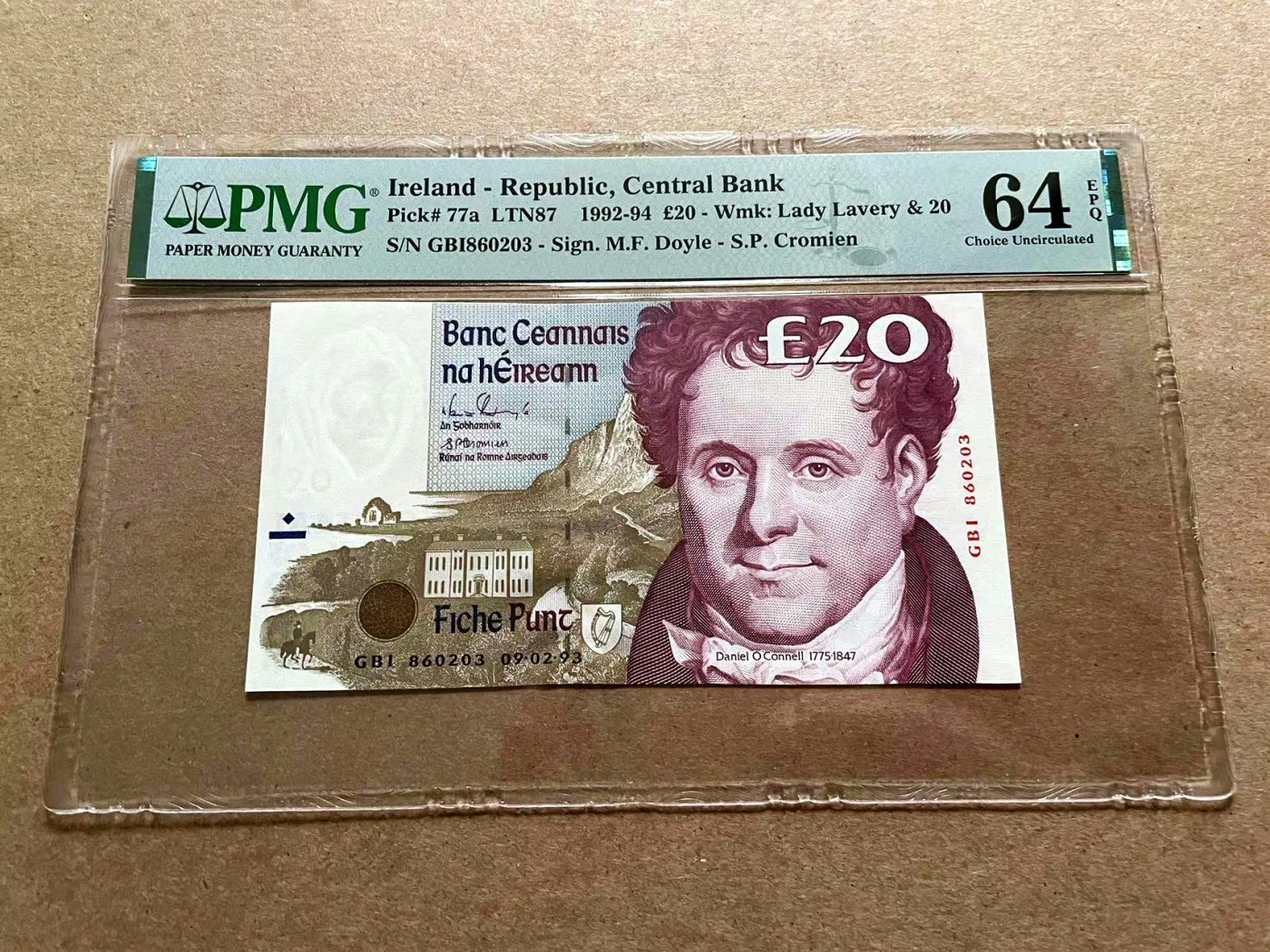 【Blue Auction】✨世界纸币精拍第418期【精】 【无47】爱尔兰 1992-94年20镑 PMG64EPQ 