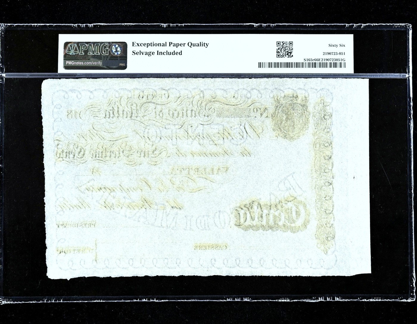 【Blue Auction】✨世界纸币精拍第418期【精】 【冠军分罕见】马耳他早期 1810年100里拉 高值 超大票幅 白镑风格 含版铭（selvage） 满版水印 PMG66EPQ 绝品 克劳斯仅给到XF参考价