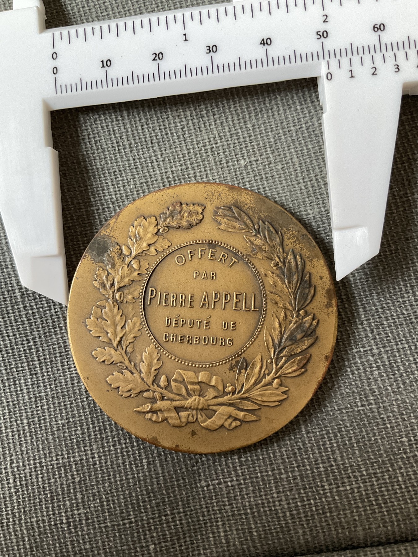 外国章牌硬币混合2024-1-10 法国roty玛丽安娜铜章，50mm,57g