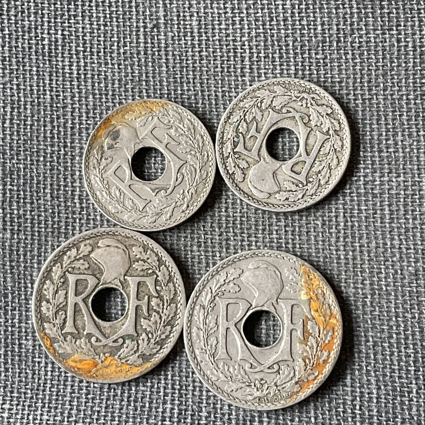 外国章牌硬币混合2024-1-10 法国四枚