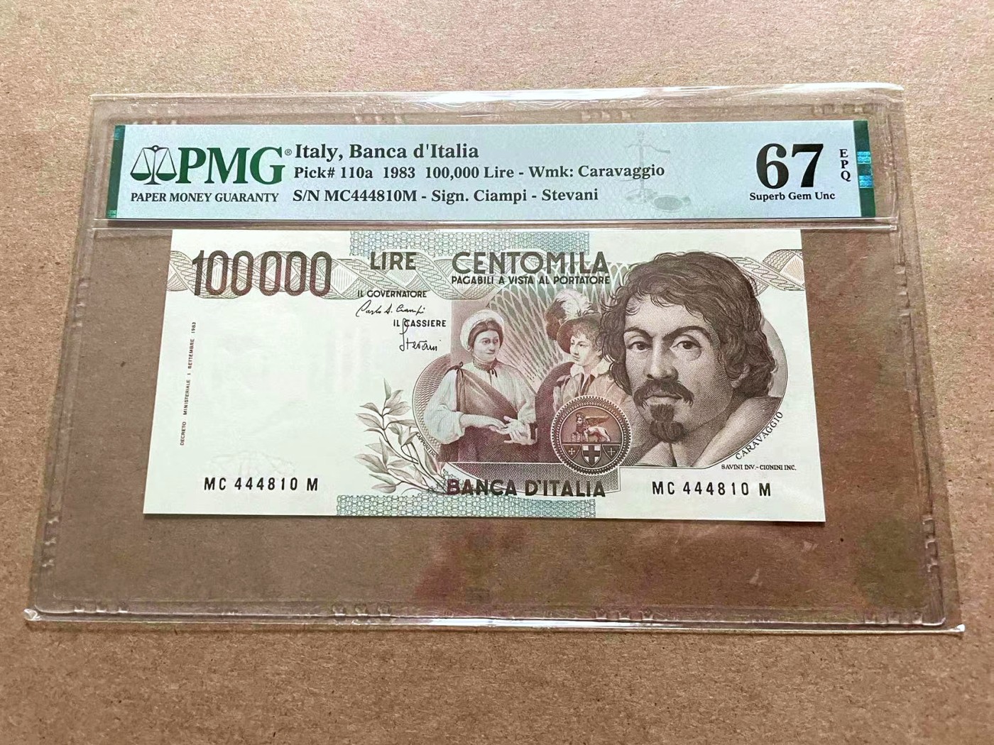 【Blue Auction】✨世界纸币精拍第418期【精】 意大利 1983年10万里拉 PMG67EPQ 