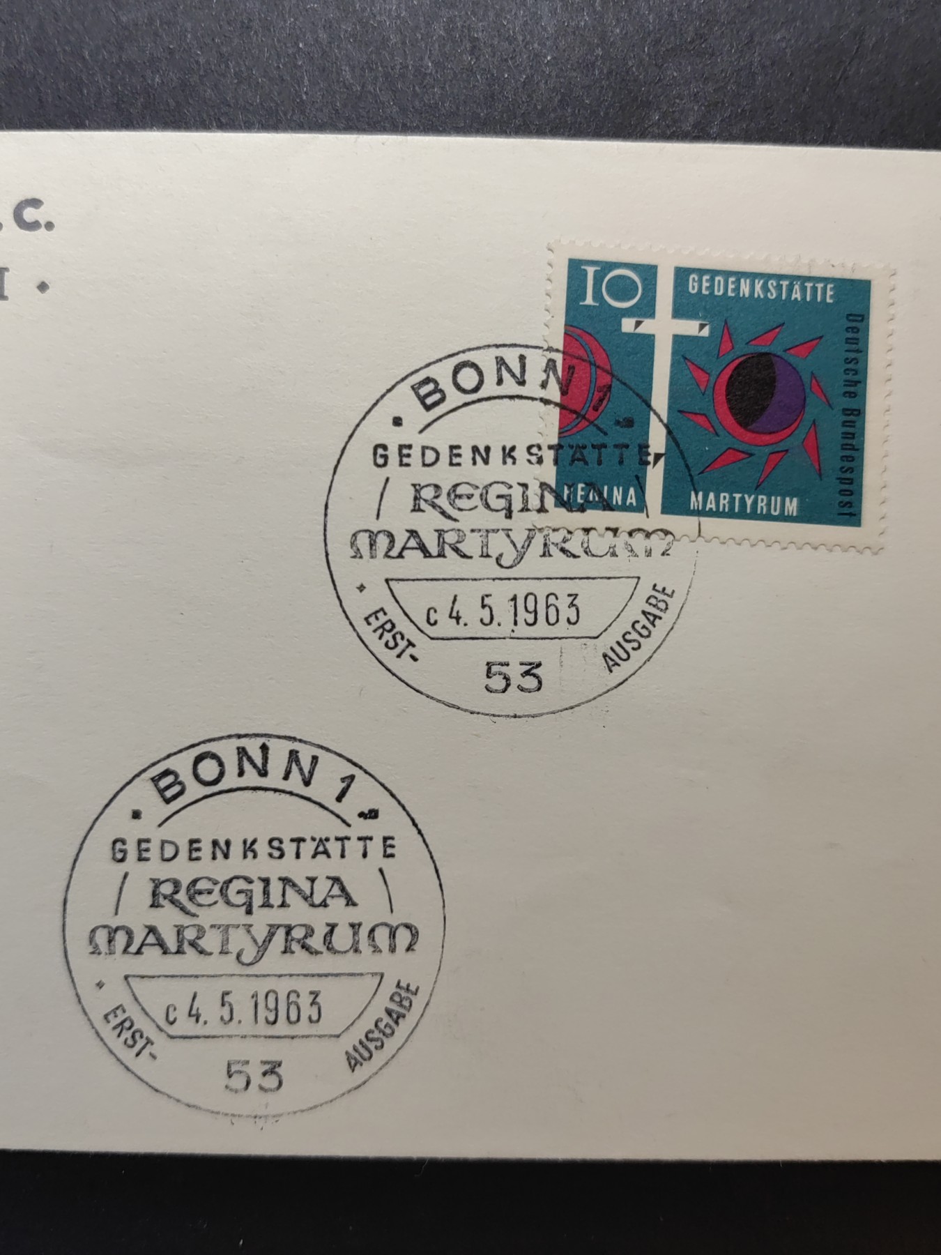 多国首日封✌邮品✌（拍卖场）精品🔥专场 第④③场 西德1963年 受害者墓地教堂落成