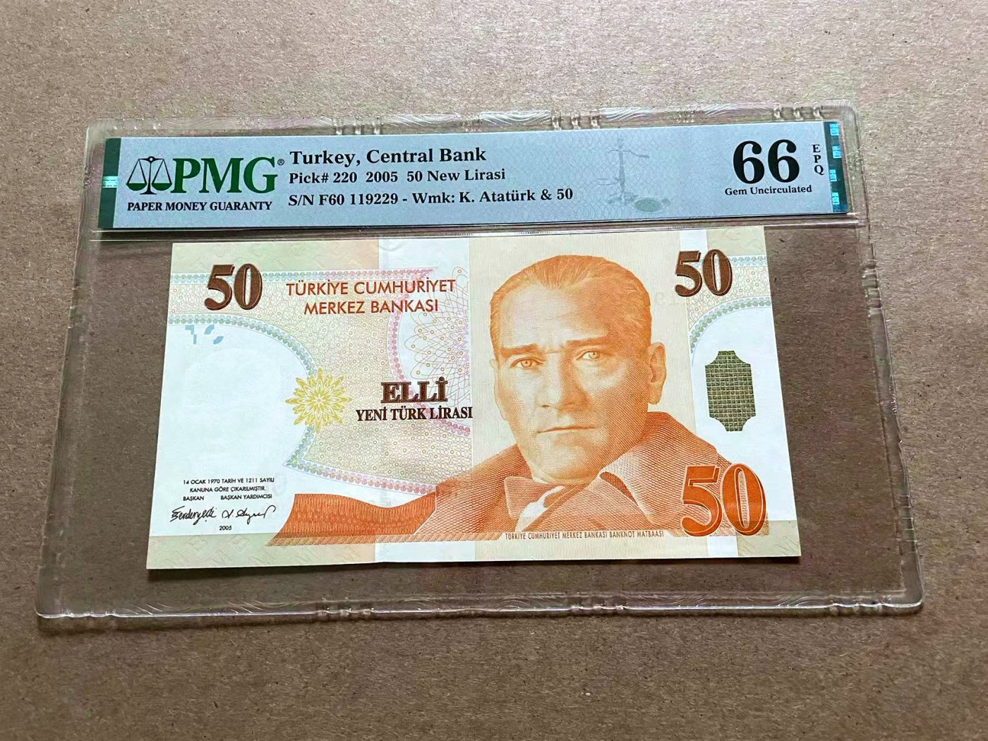 【Blue Auction】✨世界纸币精拍第418期【精】 【无47】土耳其 2005年50新里拉 PMG66EPQ 