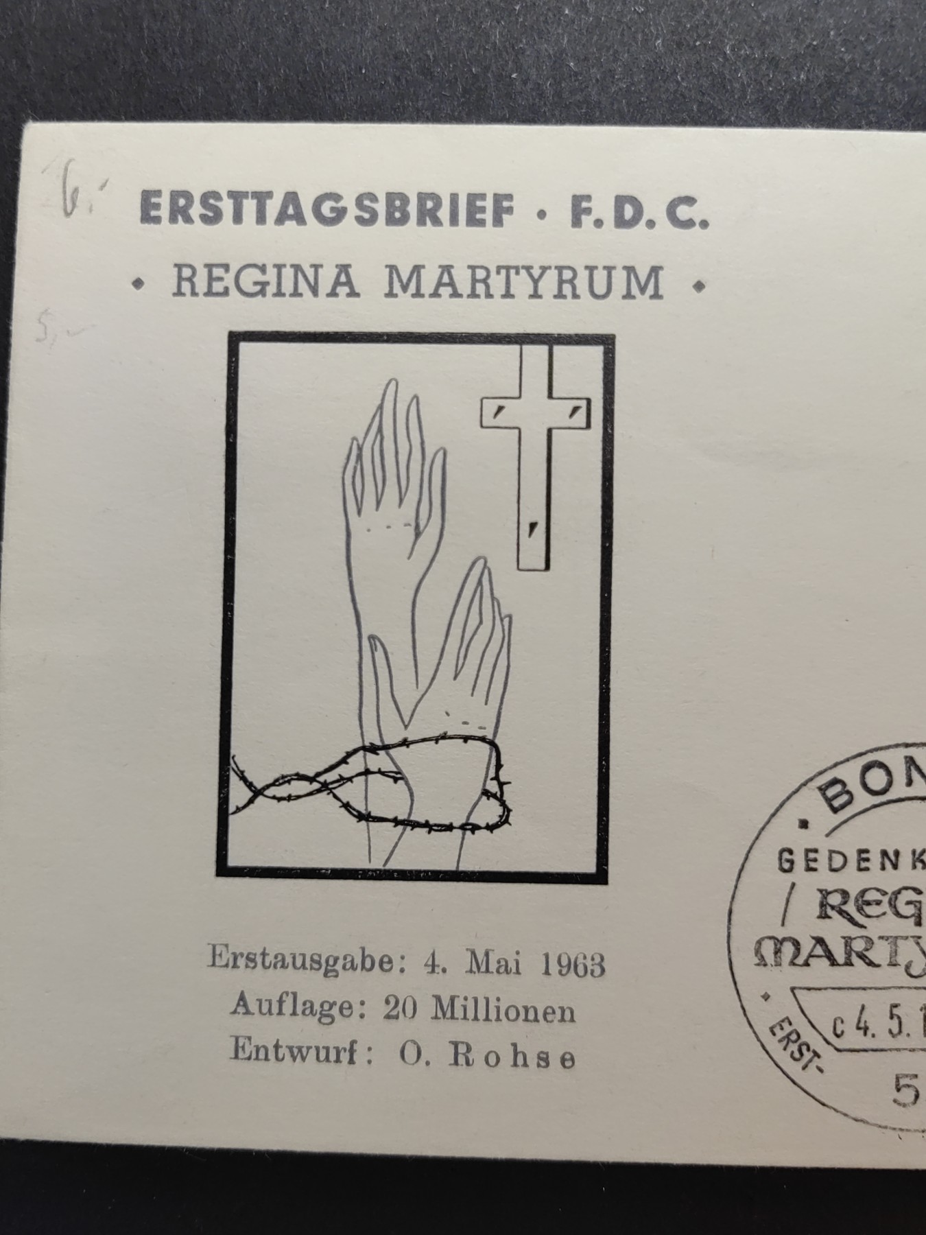 多国首日封✌邮品✌（拍卖场）精品🔥专场 第④③场 西德1963年 受害者墓地教堂落成