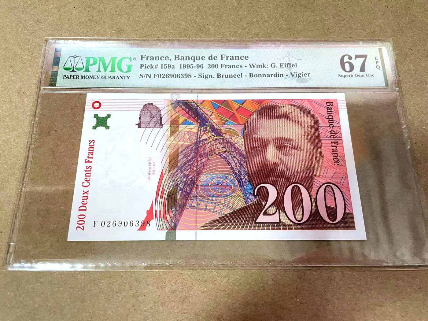 【Blue Auction】✨世界纸币精拍第418期【精】 【无47】法国 1995-96年200法郎 PMG67EPQ 