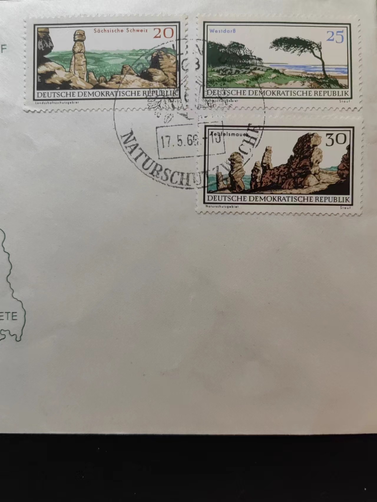 多国首日封✌邮品✌（拍卖场）精品🔥专场 第④③场 东德1966年 自然和风景保护区（一套全）