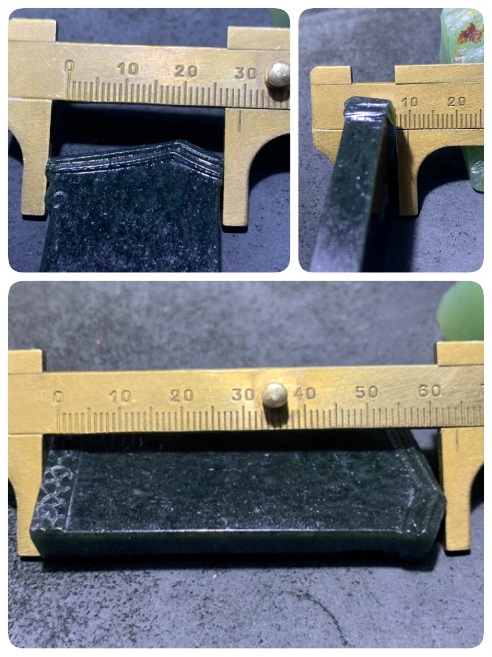 精美天然新疆和田青玉雕刻小桥流水砖瓦房意境牌子一块