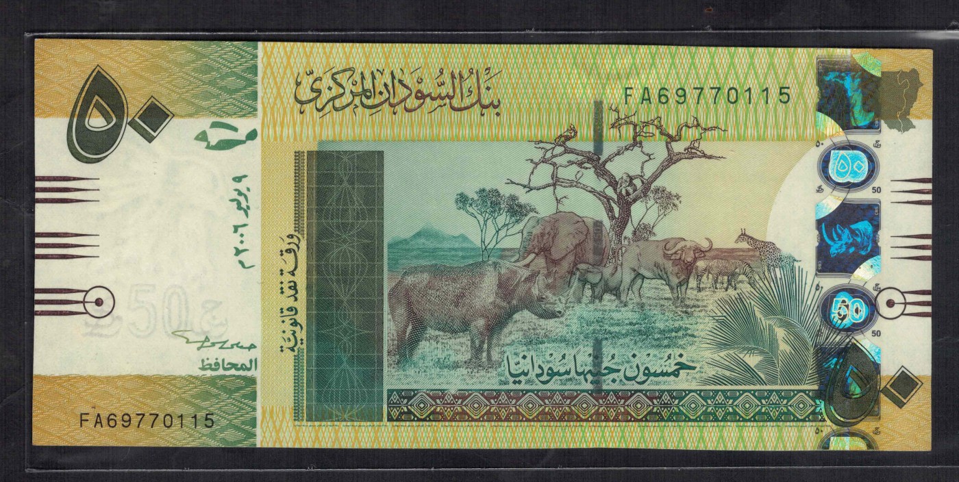 苏丹50镑 2006年 无4 非洲纸币 实物图 UNC