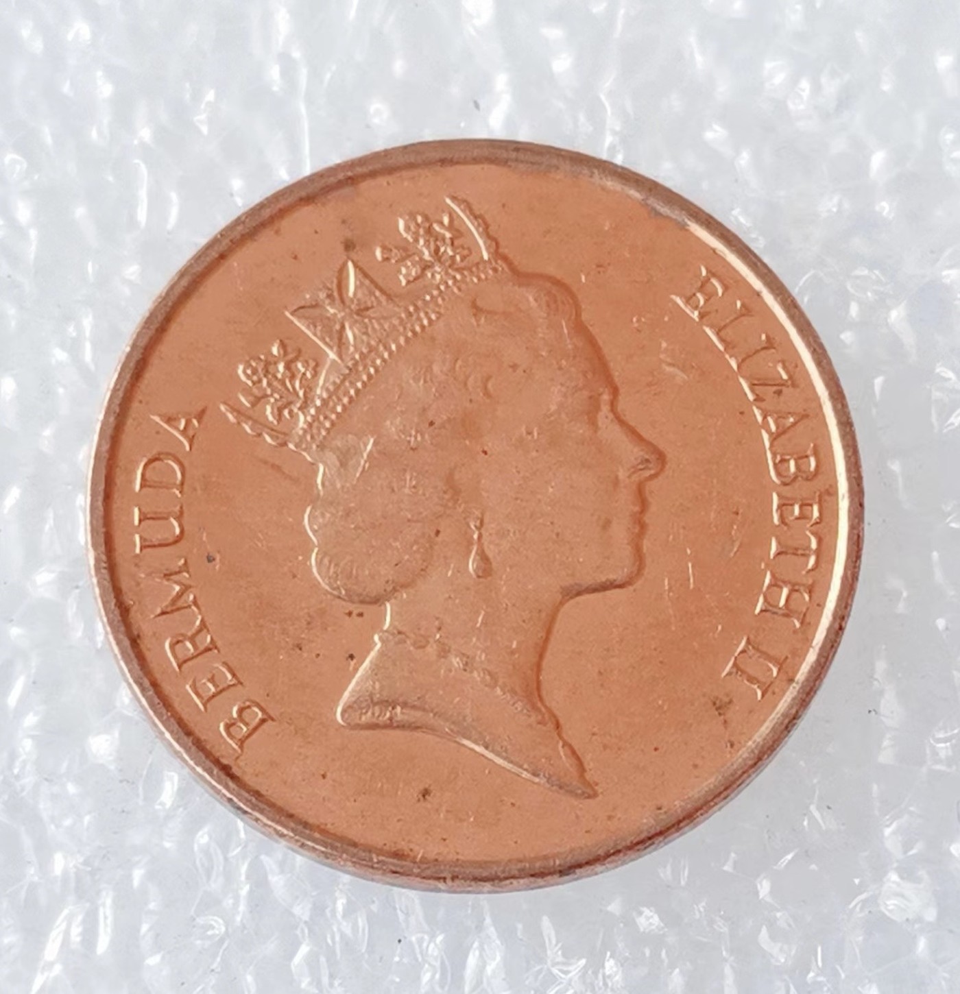 海外回流1元起拍小铺 各国钱币散币场 第5期 1988年百慕大1分硬币 野猪 高冠女王头像 