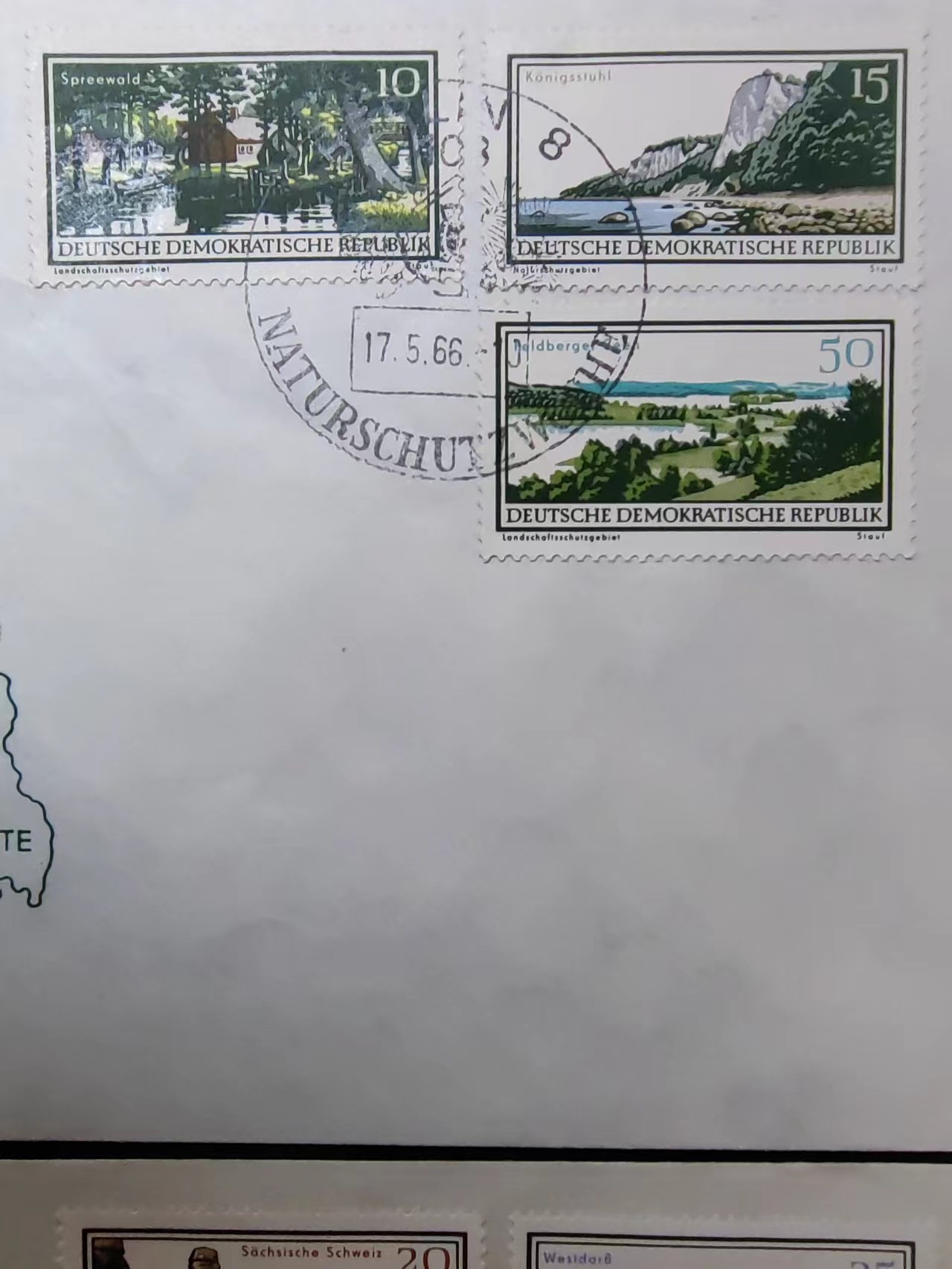 多国首日封✌邮品✌（拍卖场）精品🔥专场 第④③场 东德1966年 自然和风景保护区（一套全）