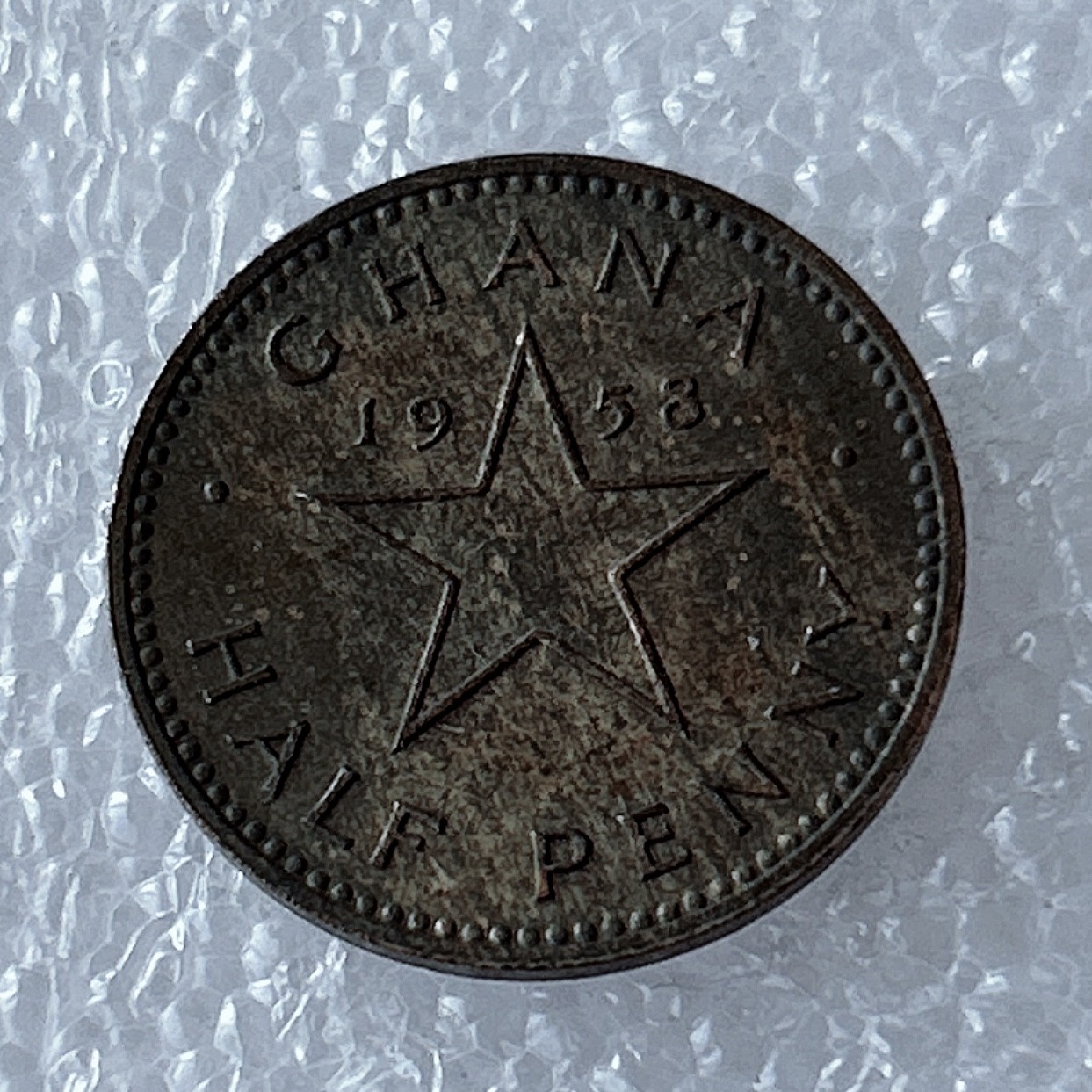 海外回流1元起拍小铺 各国钱币散币场 第5期 加纳1958年恩克努马 1/2便士