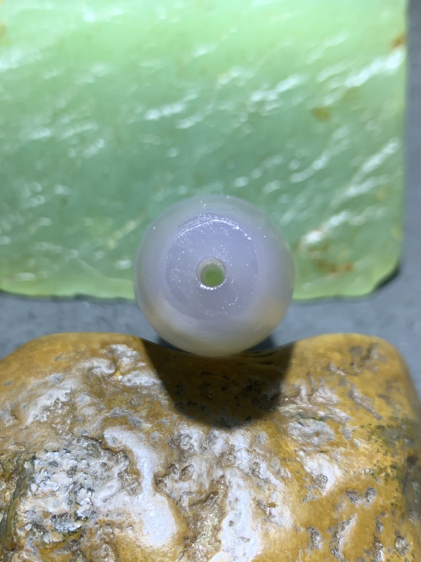 精美亚光高玉化巴西玛瑙手工俏色巧雕如意大桶珠一个