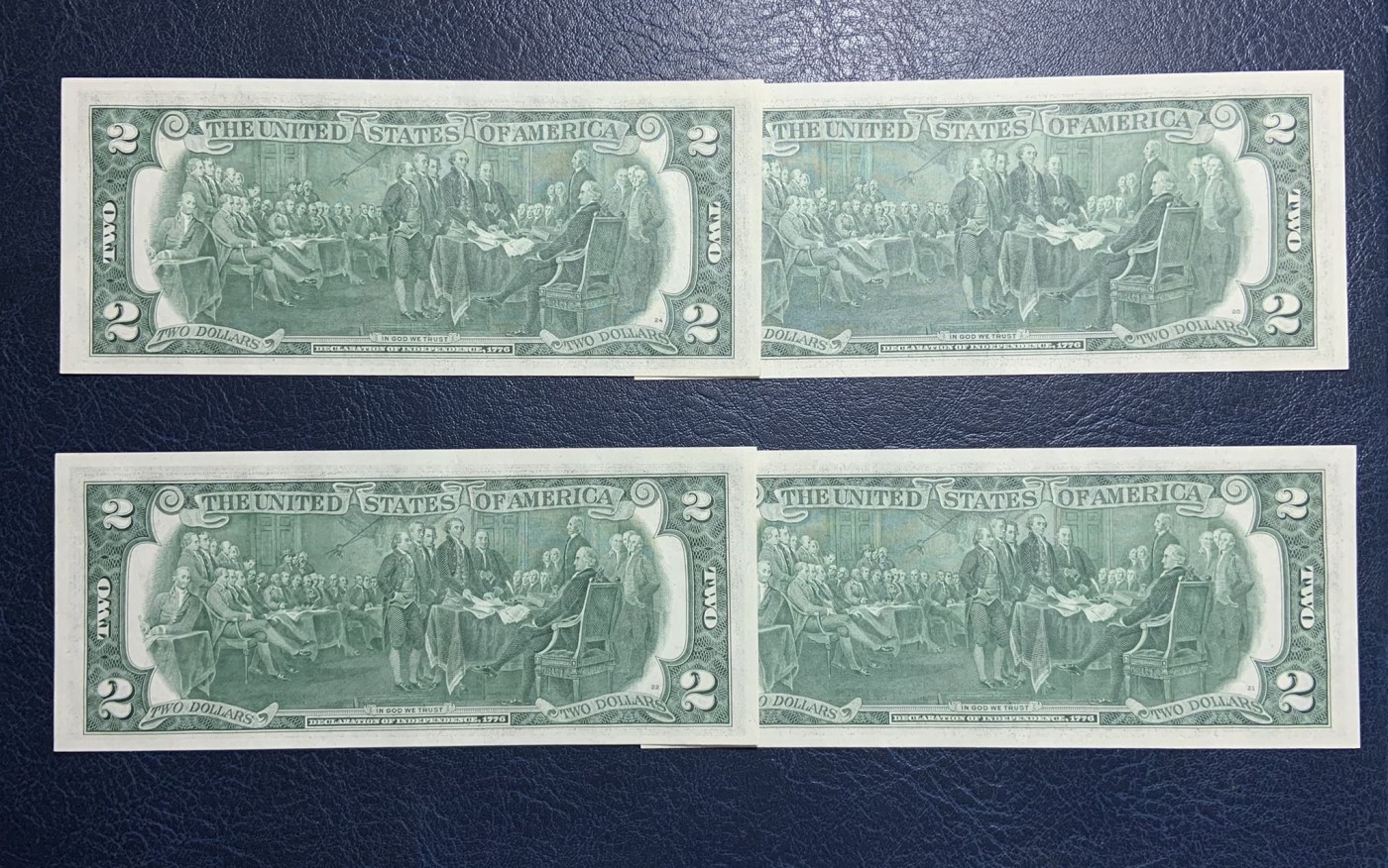收藏联盟Quantum Auction 第318期拍卖  美国联邦储备券1976年2元4张 品相全新UNC
