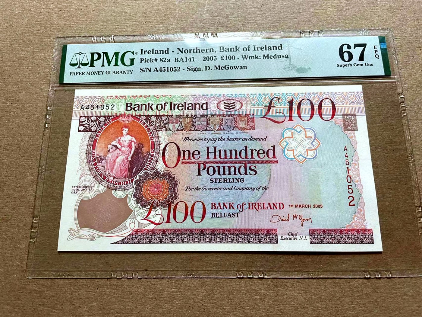 【Blue Auction】✨世界纸币精拍第418期【精】 北爱尔兰 2005年100镑 PMG67EPQ 高分 A冠