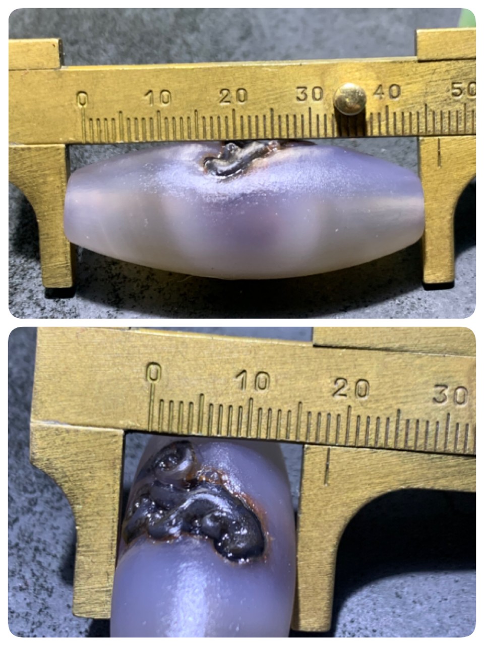 精美亚光高玉化巴西玛瑙手工俏色巧雕如意大桶珠一个