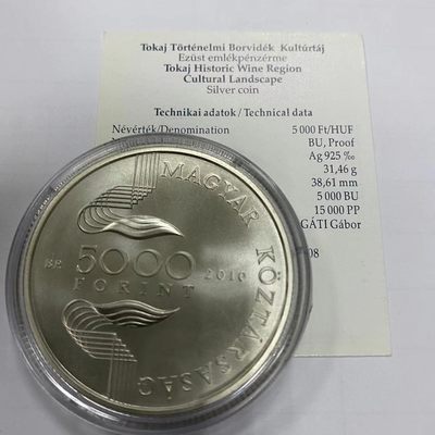 康怡轩钱币【图瓦卢+匈牙利+加拿大+白俄罗斯 纪念币专场】第251006期  2010年匈牙利发行欧洲游泳锦标赛5000福林普制纪念银币  裸币+证书