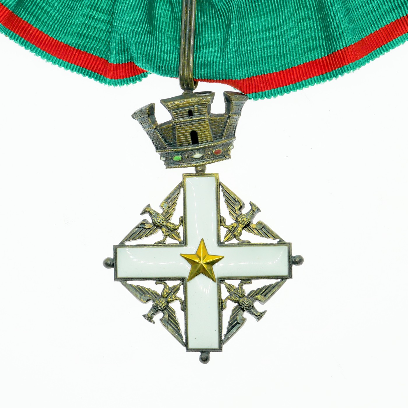 勋章奖章交易所1月13日拍卖 意大利指挥官级功勋勋章，银质珐琅，盒章迷你齐全