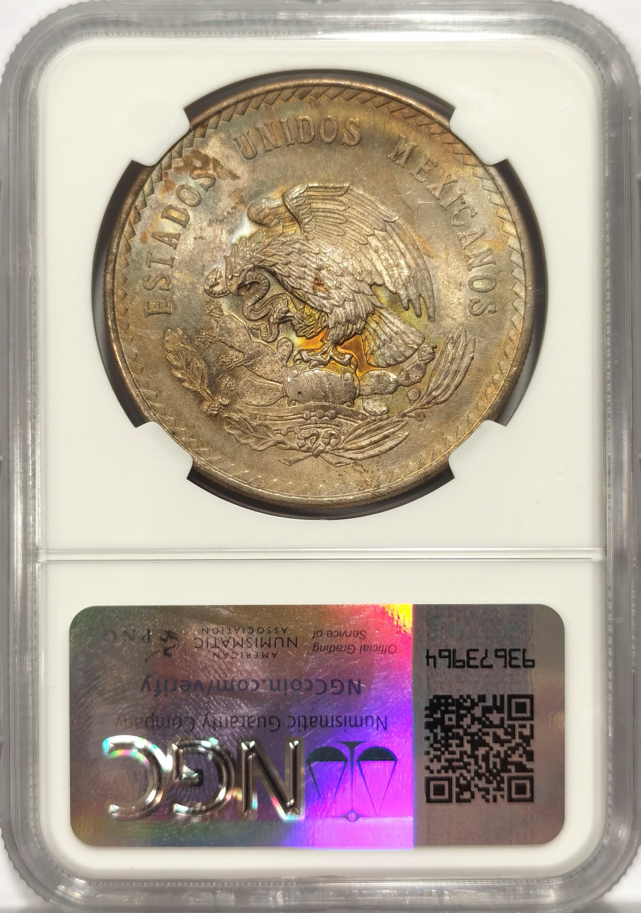 博洋堂世界钱币拍卖第060期（全场包邮） NGC MS64 墨西哥1948年玛雅人5比索大银币