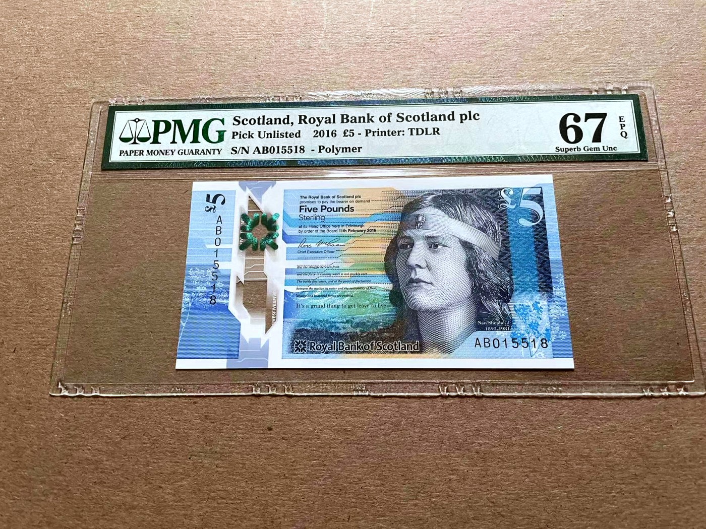 【Blue Auction】✨世界纸币精拍第418期【精】 【无47】苏格兰 1987-89年5镑 PMG67EPQ 