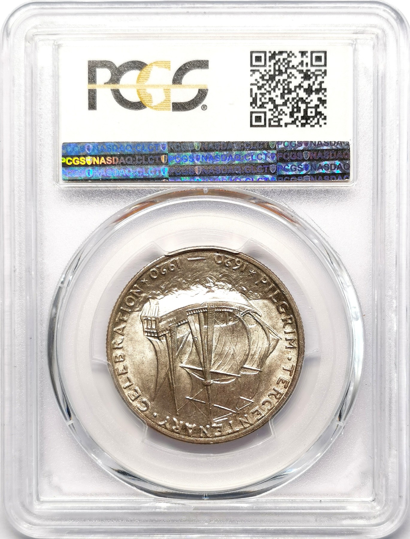 凡希社世界钱币微拍第二百五十八期 1920美国清教徒移民新大陆纪念50美分PCGS-MS64淡金彩！