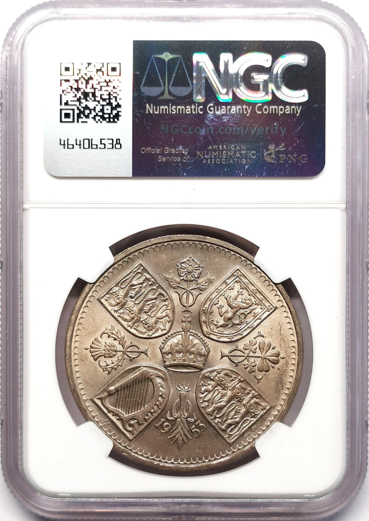 凡希社世界钱币微拍第二百五十八期 1953英国伊丽莎白加冕克朗NGC-MS65