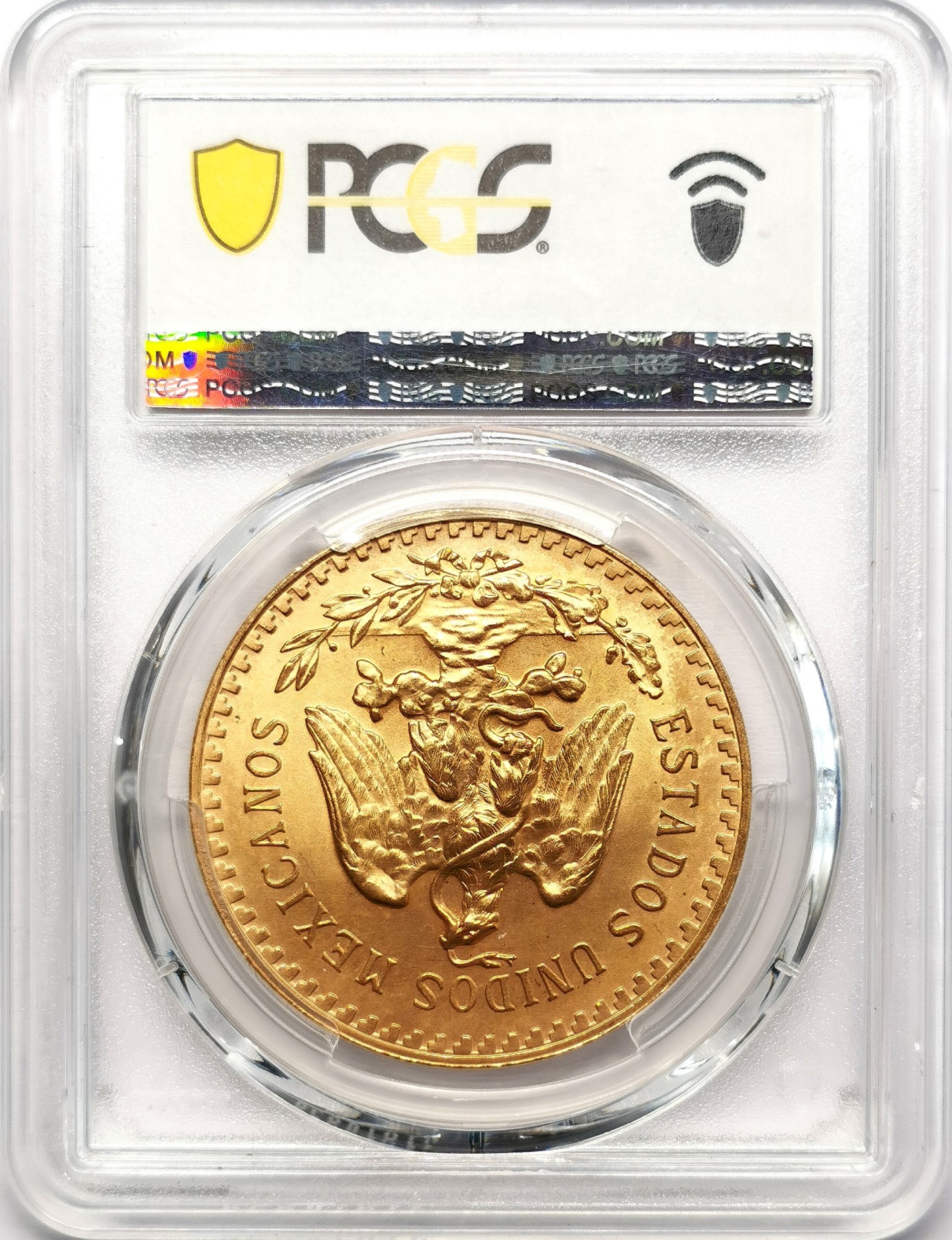 凡希社世界钱币微拍第二百五十八期 1947墨西哥执花环的双翼天使50比索大金PCGS-MS67 41.67g，900金。