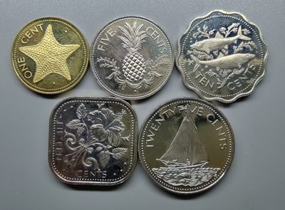 海外回流硬币1元起拍专场第七期 - 价值百元的1974年岛国巴哈马精致币5枚