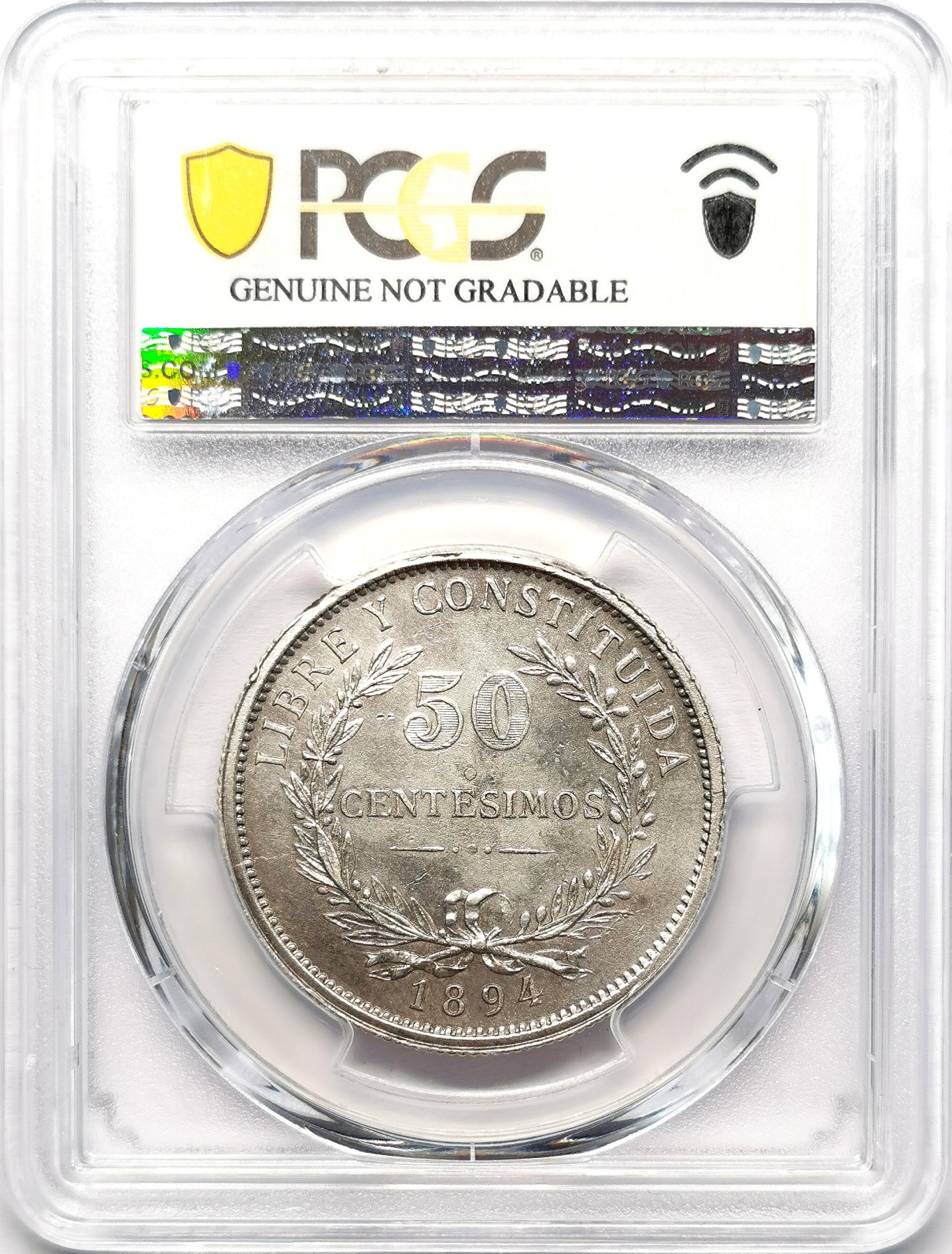 凡希社世界钱币微拍第二百五十八期 1894乌拉圭50分银币PCGS-UNCD