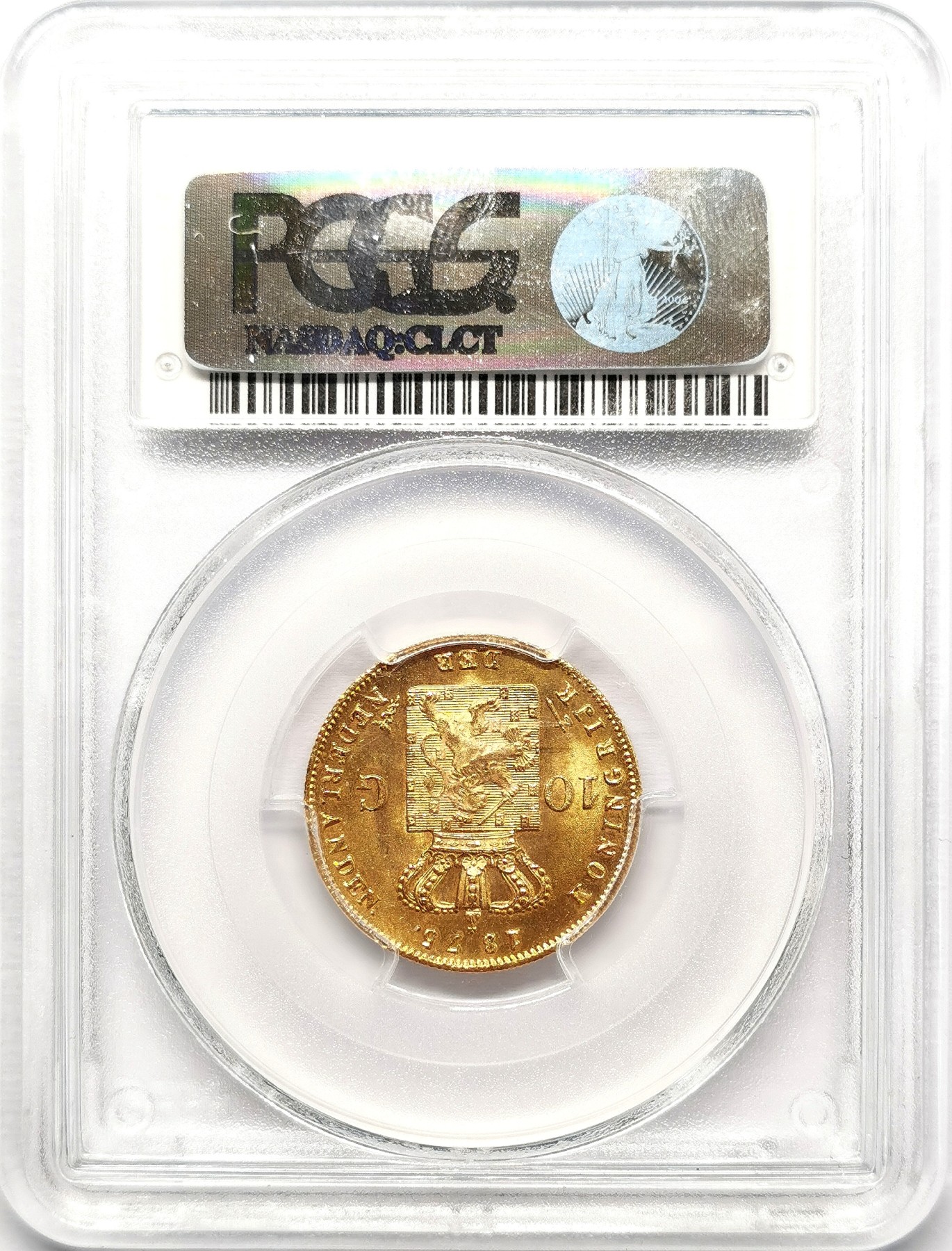 凡希社世界钱币微拍第二百五十八期 1875荷兰威廉三世10盾金币PCGS-MS65 6.729g，900金
