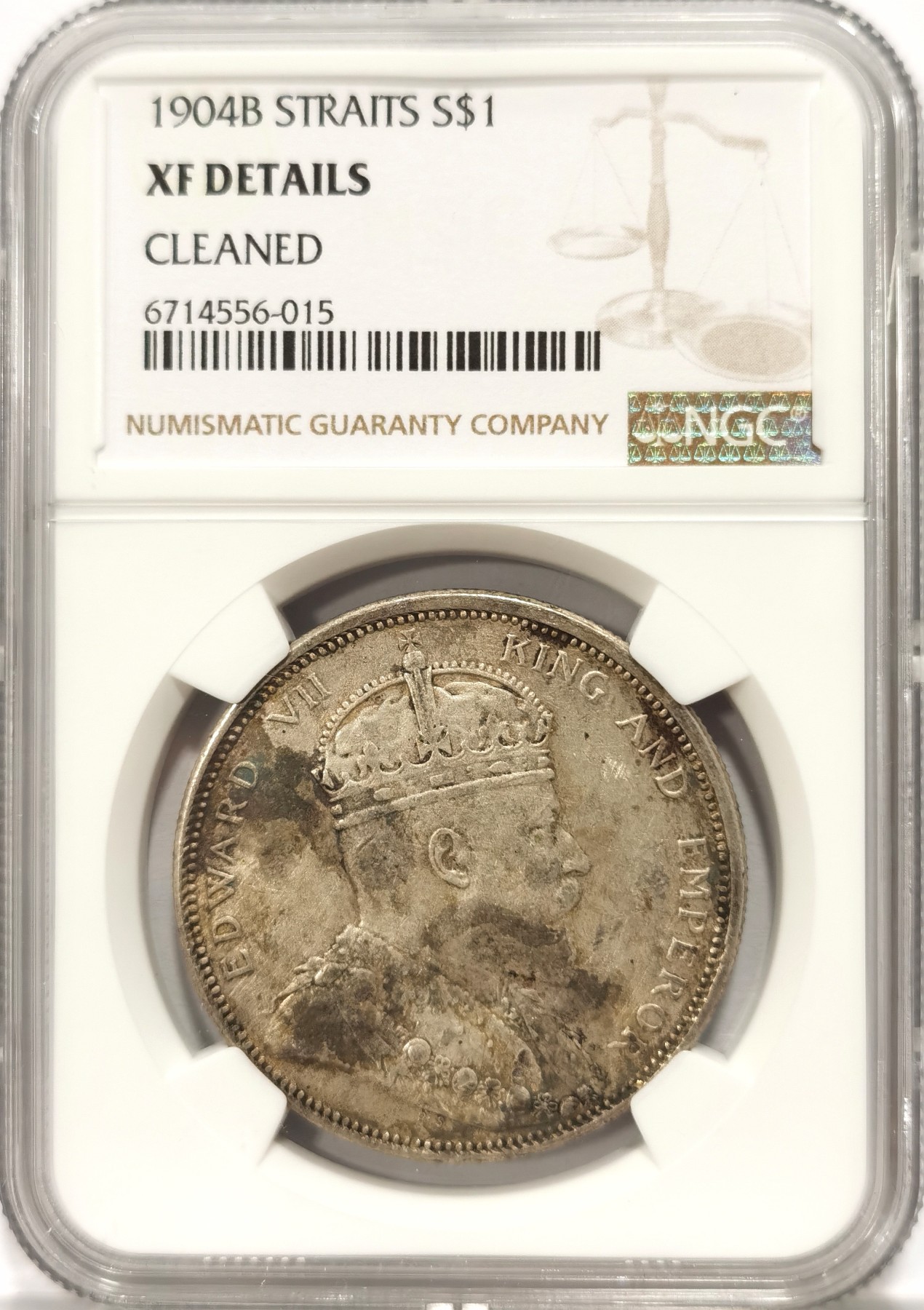 博洋堂世界钱币拍卖第060期（全场包邮） NGC XFD 海峡1904B 老包浆 早期大海峡