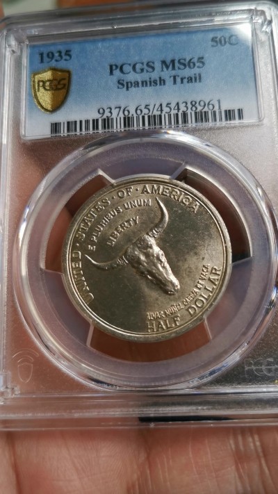 凡希社世界钱币微拍第二百五十八期 荐！1935美国西班牙小道纪念50美分PCGS-MS65 去年一月HA同分成交价1170美金。