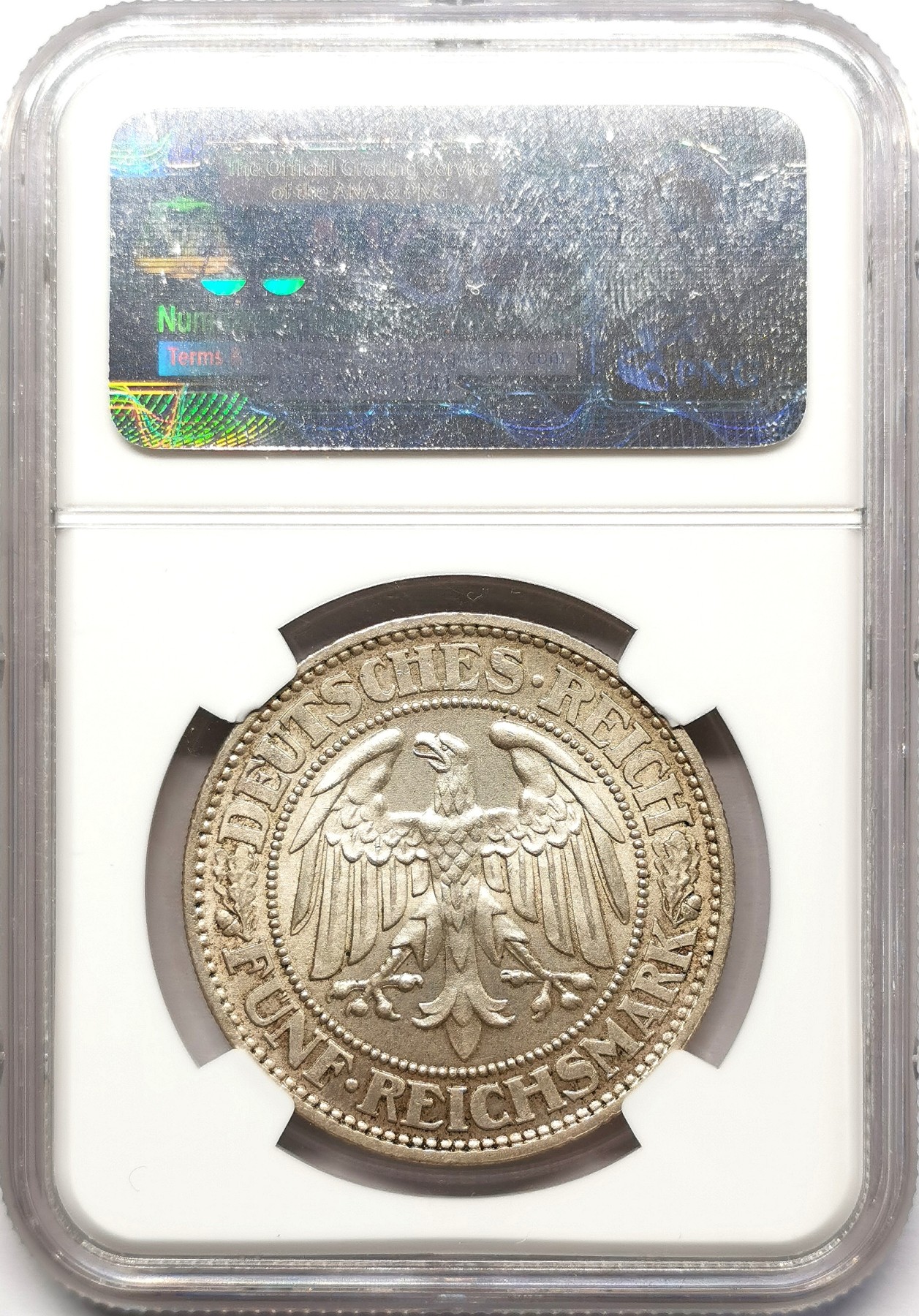 凡希社世界钱币微拍第二百五十八期 1928A魏玛德国橡树5马克流通银币NGC-MS66，N记冠军分，66只有两枚，橡树象征了德意志民族强大的生命力，无法超越的品相天花板！