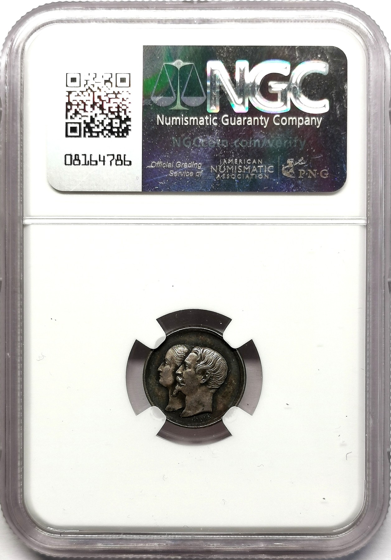 凡希社世界钱币微拍第二百五十八期 1856法国王子洗礼小银章NGC-AUD