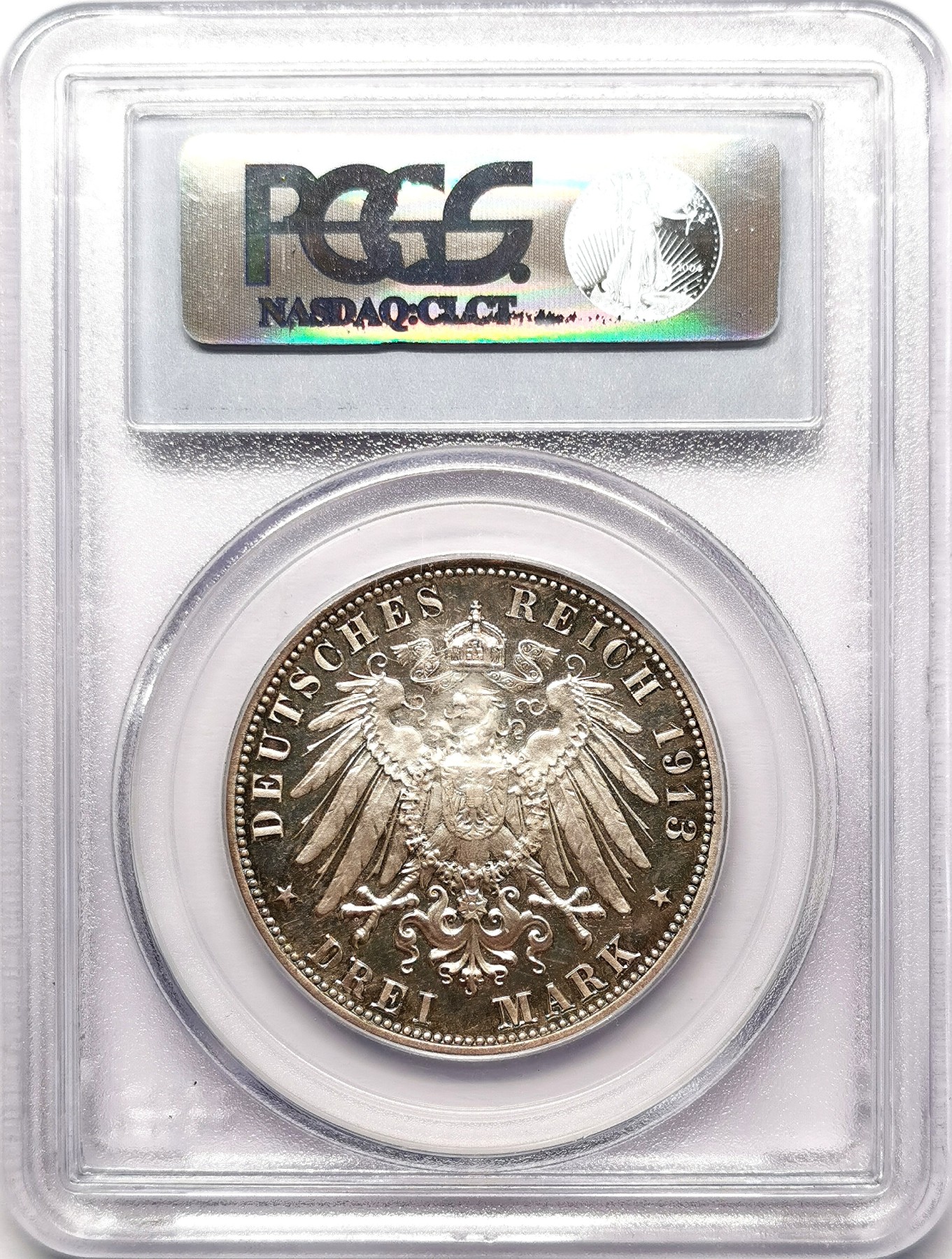 凡希社世界钱币微拍第二百五十八期 1913萨克森莱比锡纪念碑3马克精铸PCGS-PR63DCAM