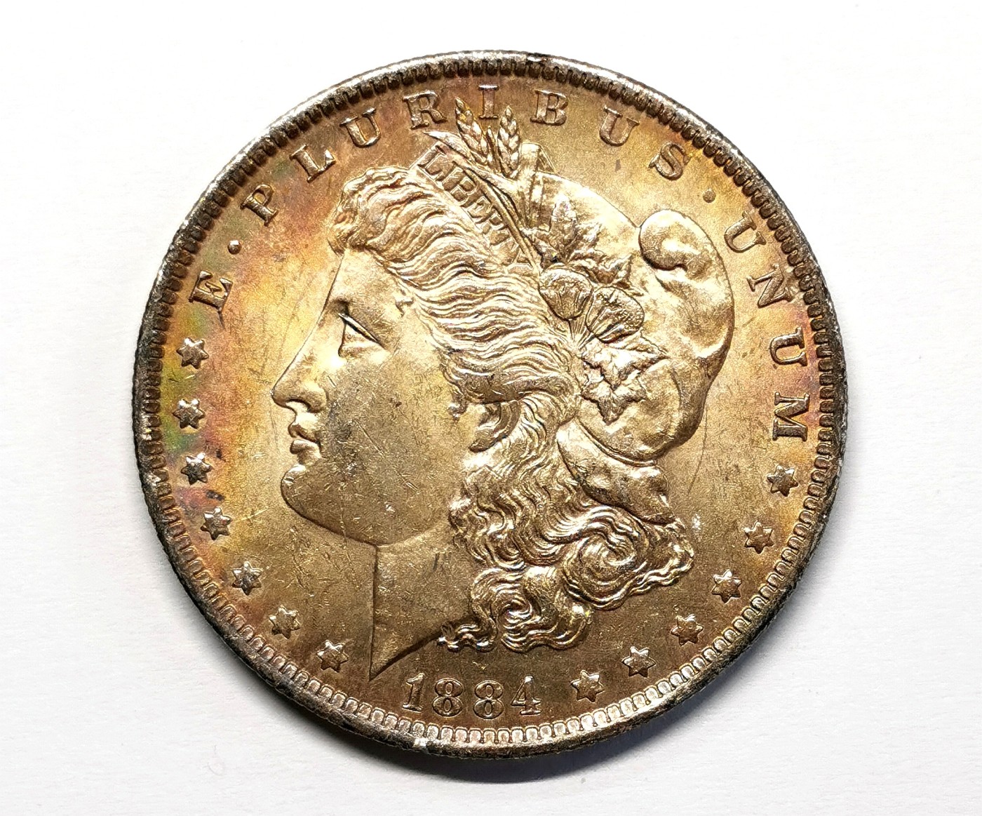 凡希社世界钱币微拍第二百五十八期 1884O美国摩根壹元UNC五彩