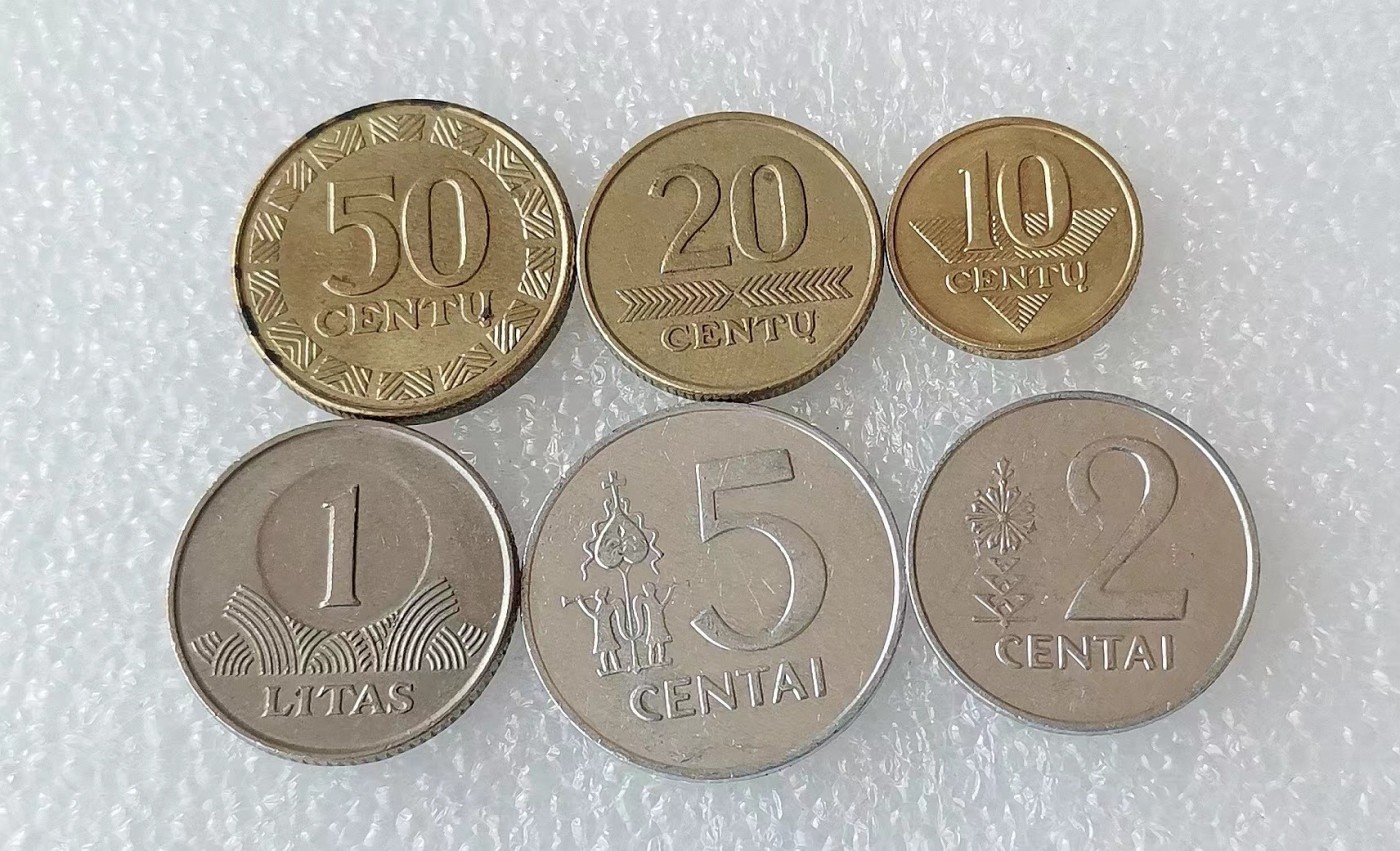 全场一元起拍 世界散币专场 第55期 骑士版 立陶宛硬币6枚一套 1-2-5-10-20-50分