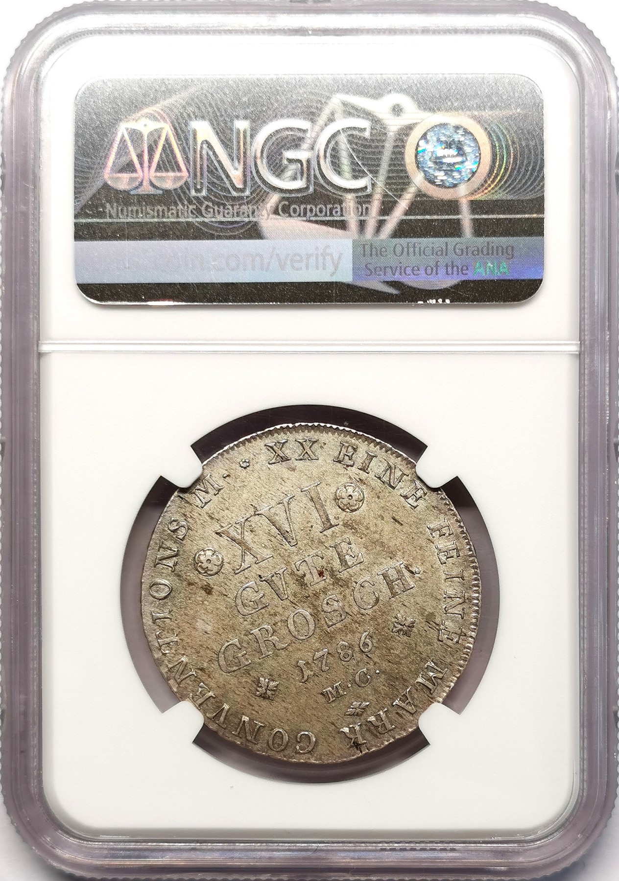 凡希社世界钱币微拍第二百五十八期 1786布伦瑞克沃芬伯特16GG银币NGC-AU58