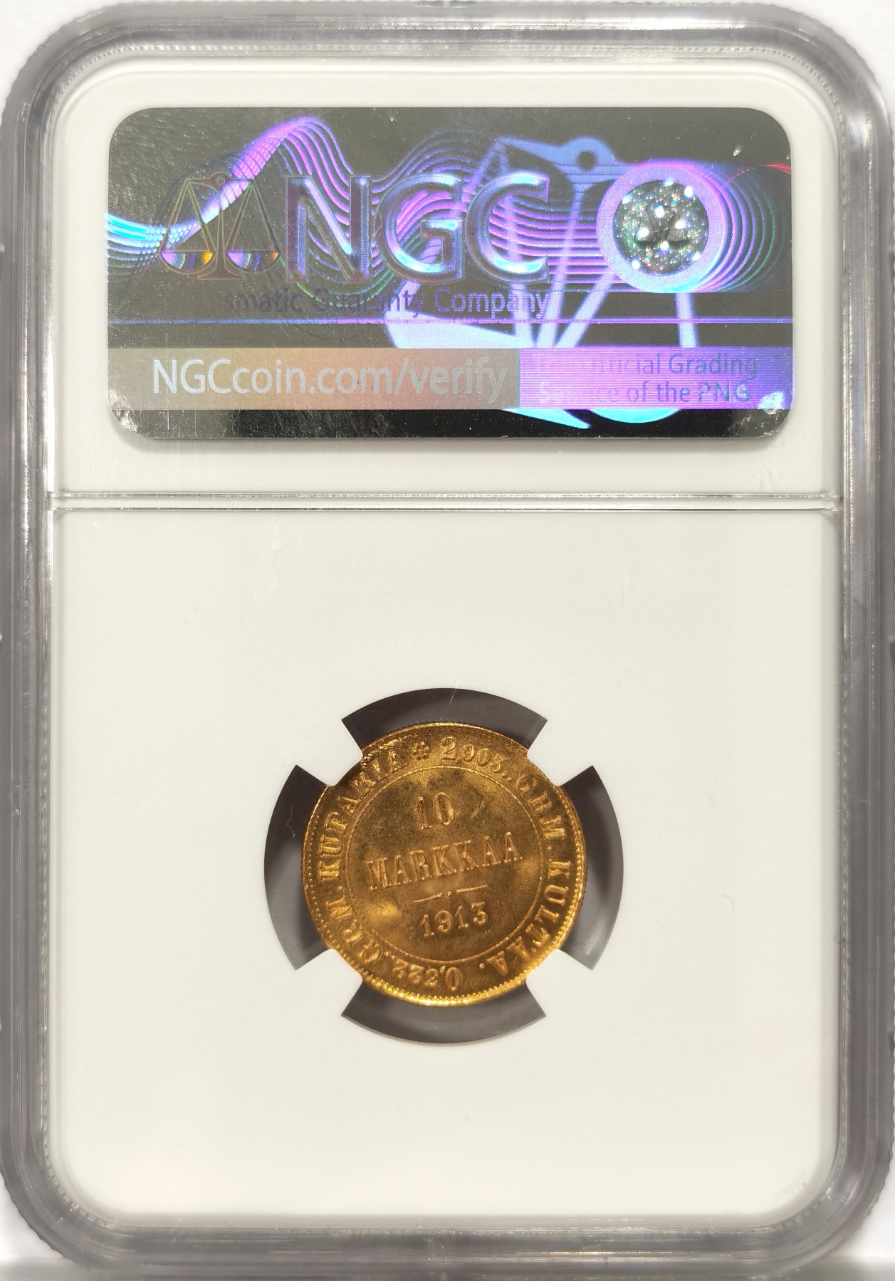 博洋堂世界钱币拍卖第060期（全场包邮） NGC MS66 俄属芬兰1913年经典双头鹰10马克金币，国内所见最高分，铸量仅39.6万枚