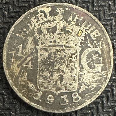 康怡轩【世界各国硬币专场】第28期 - 1938年荷属印度1/4盾银币  KM319