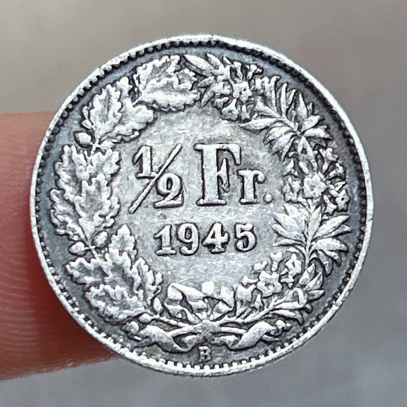 全场一元起拍 银币专场 第56期 瑞士1945年1/2法郎银币 海尔维蒂亚守护神 2.5g