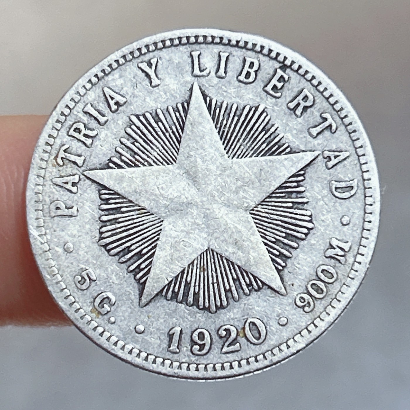 全场一元起拍 银币专场 第56期 1920年古巴共和国五星版20分银币 5克900银