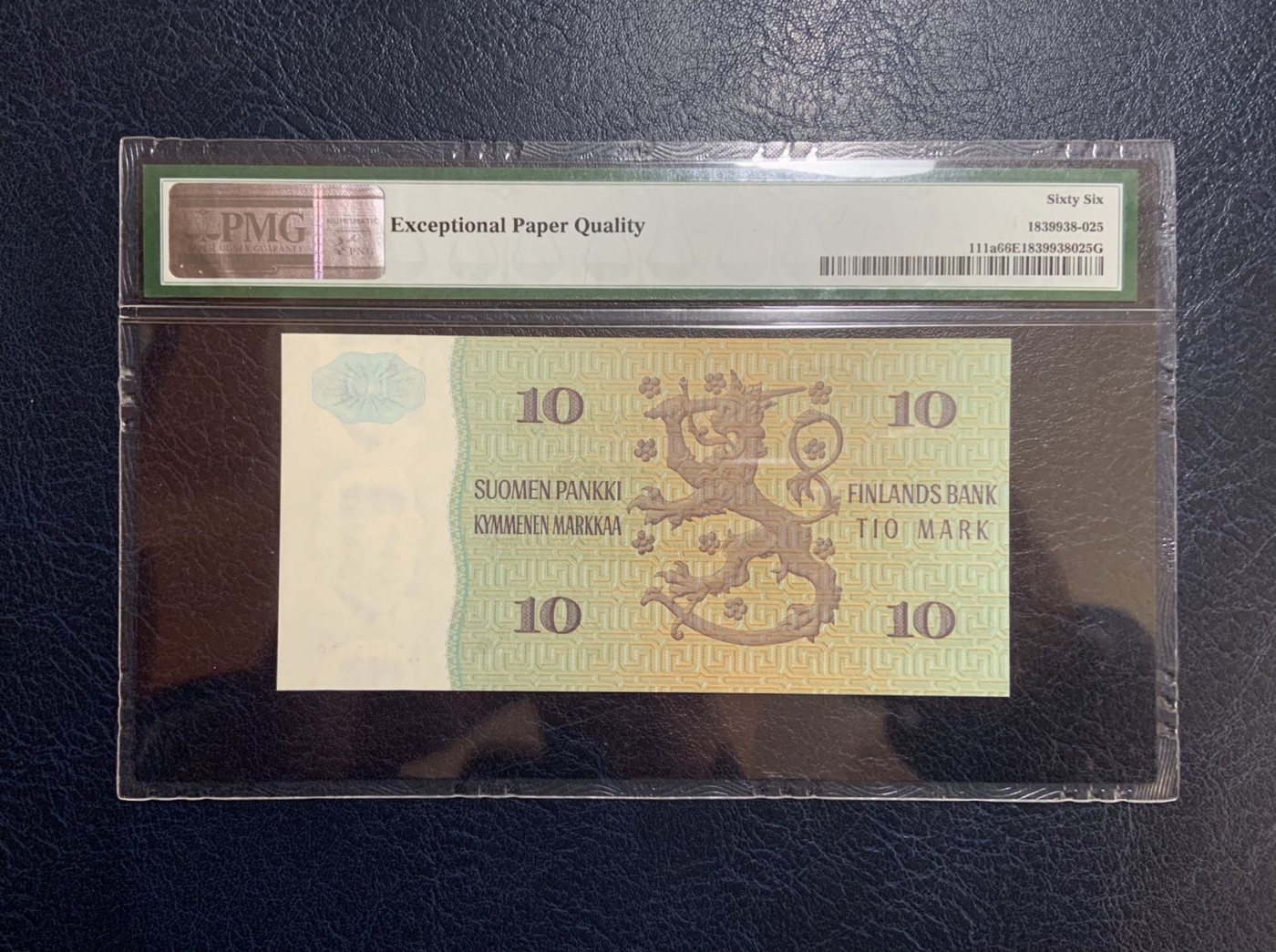 收藏联盟Quantum Auction 第318期拍卖  芬兰1980年10马克 PMG66