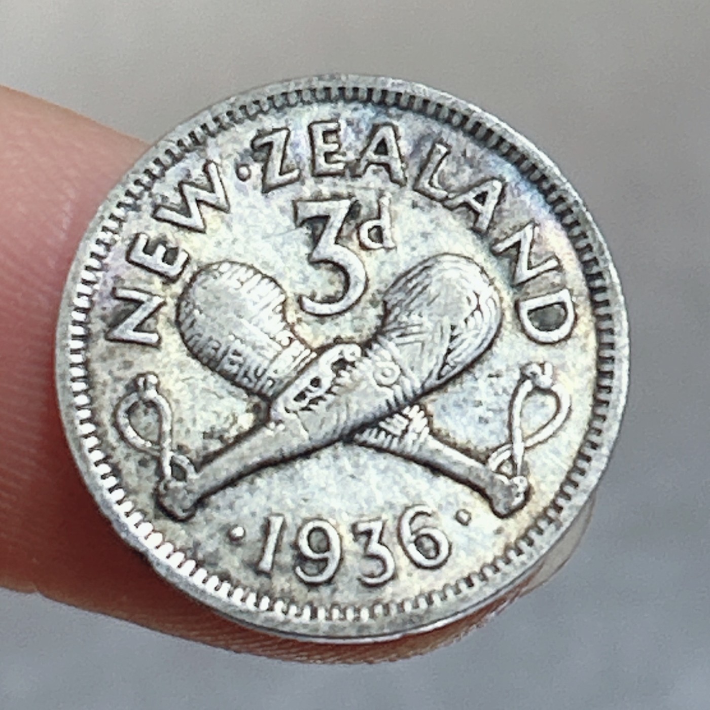 全场一元起拍 银币专场 第56期 新西兰1936年3便士小银币 乔治五世 1.4g