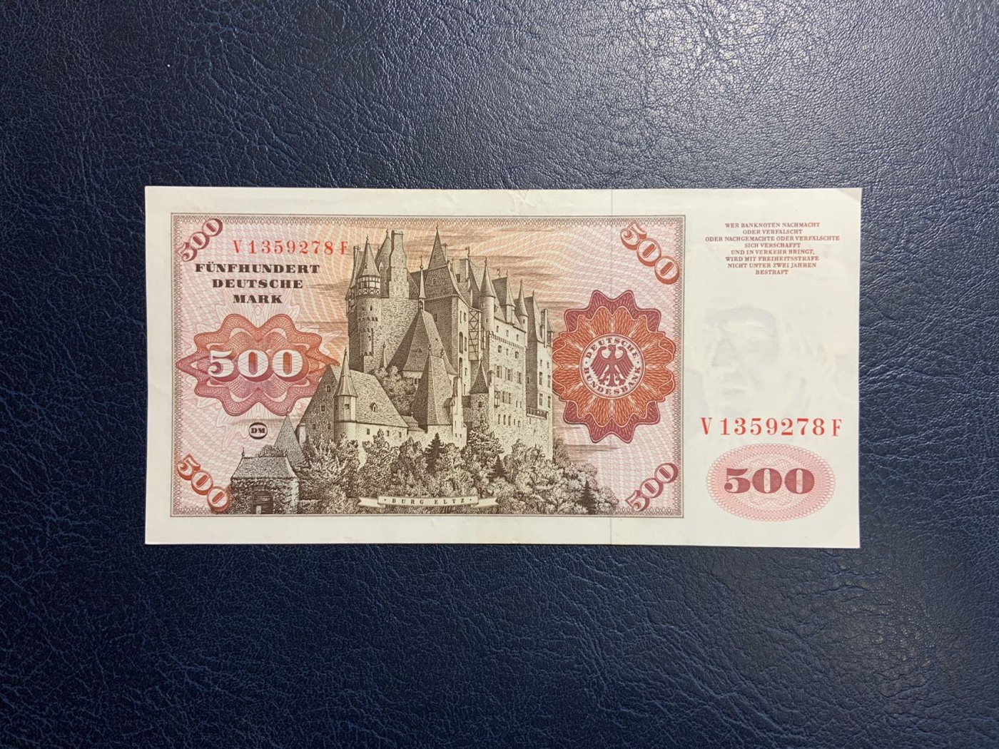 收藏联盟Quantum Auction 第318期拍卖  德国联邦1977年500马克 非全新 品相如图 大副