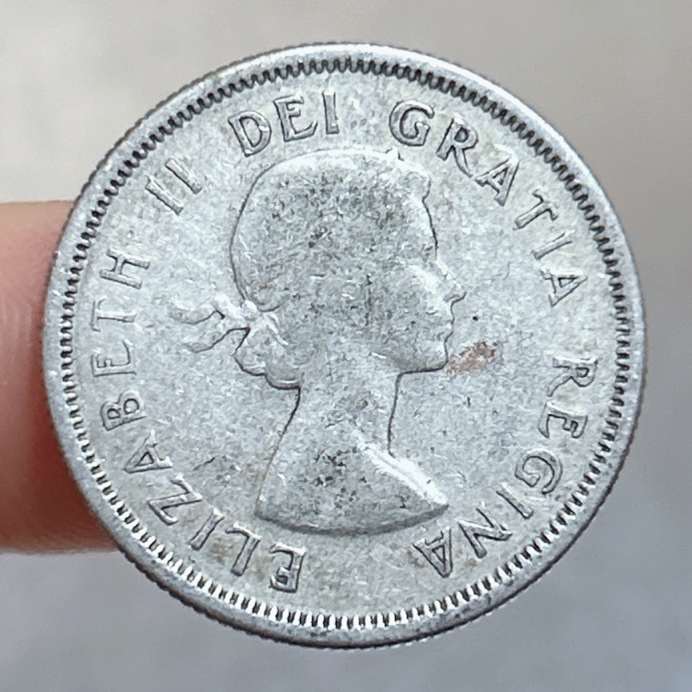 全场一元起拍 银币专场 第56期 1960年加拿大驯鹿25分银币 伊丽莎白二世 重5.8g