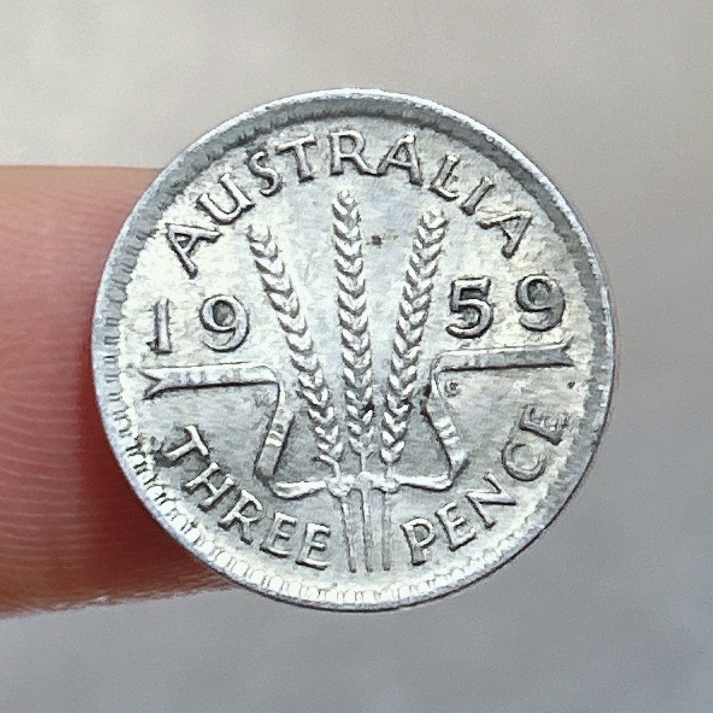 全场一元起拍 银币专场 第56期 澳大利亚1959年3便士银币 小麦银币 伊丽莎白二世 1.4g
