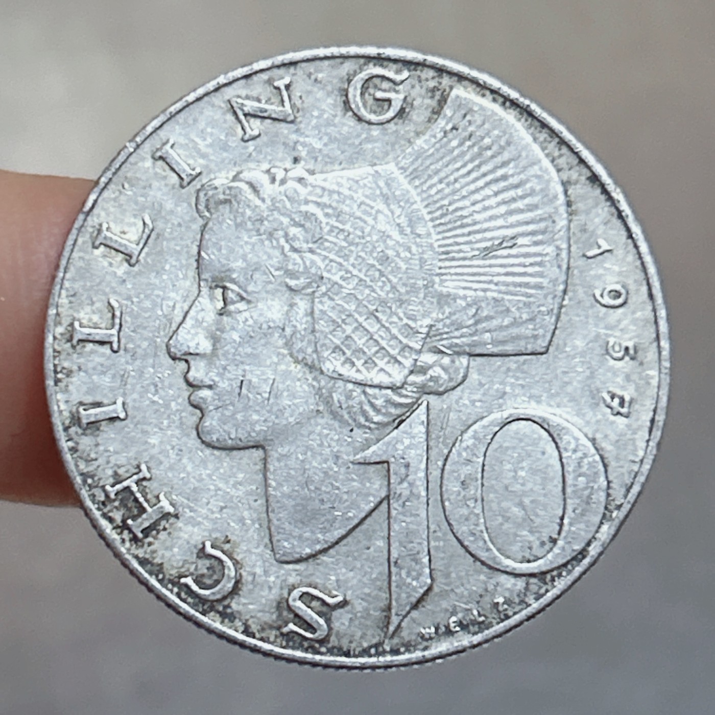 全场一元起拍 银币专场 第56期 1957年奥地利10先令瓦豪女士银币 重7.5g