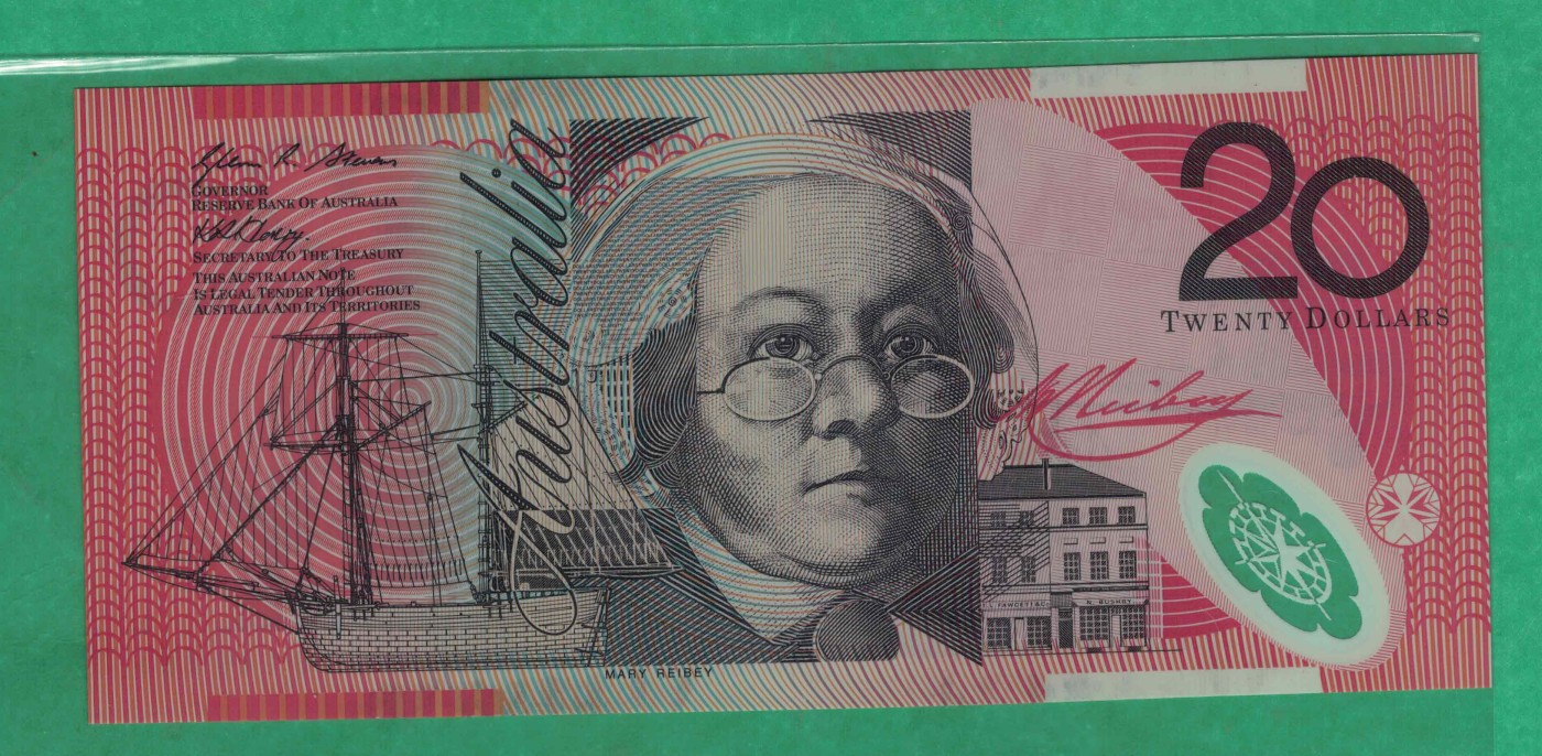 澳大利亚2008年20元 老版 塑料钞 大洋洲 实物图 UNC