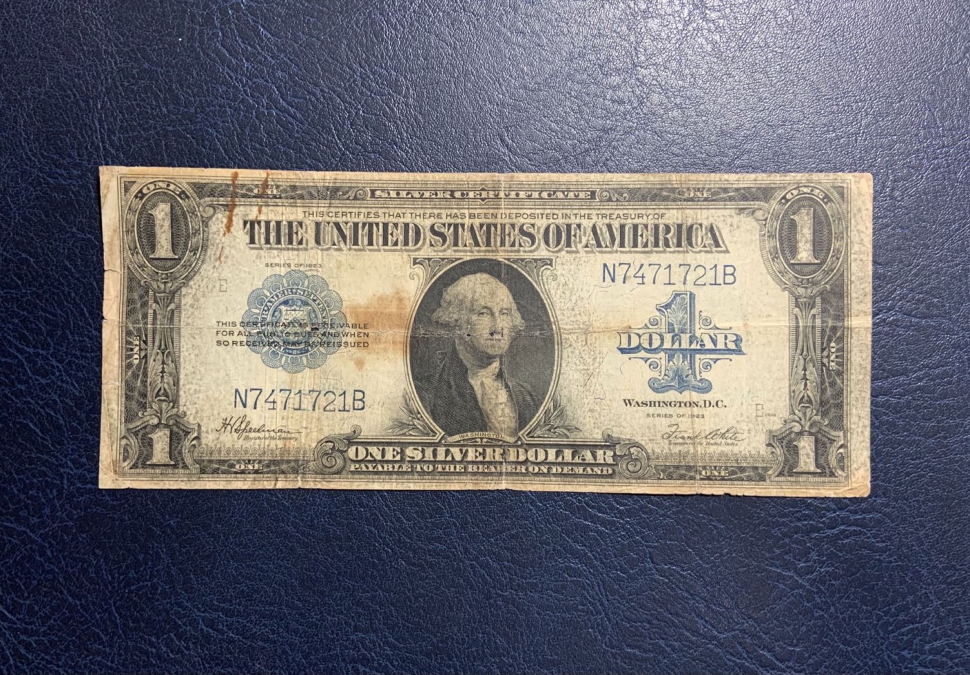 收藏联盟Quantum Auction 第318期拍卖  美国1923年1美元银币券 品相如图 大票幅